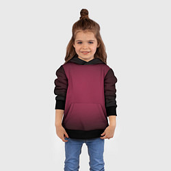 Толстовка-худи детская Градиент светлая марсала с переходом в черный, цвет: 3D-черный — фото 2