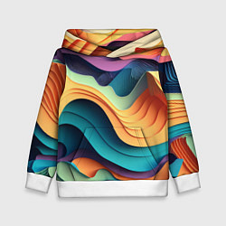 Толстовка-худи детская Цветной рельеф, цвет: 3D-белый