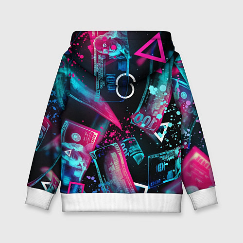 Детская толстовка Neon money / 3D-Белый – фото 2