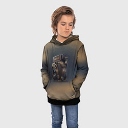 Толстовка-худи детская Странный фотоаппарат, цвет: 3D-черный — фото 2