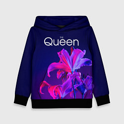 Толстовка-худи детская The Queen Королева и цветы, цвет: 3D-черный