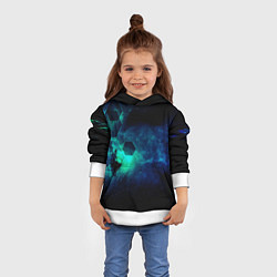 Толстовка-худи детская Блики космоса, цвет: 3D-белый — фото 2