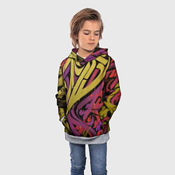 Толстовка-худи детская Calligraphic style, цвет: 3D-меланж — фото 2