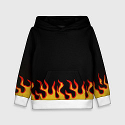Толстовка-худи детская Горящее пламя, цвет: 3D-белый