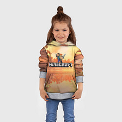 Толстовка-худи детская Стив Майнкрафт Minecraft, цвет: 3D-меланж — фото 2