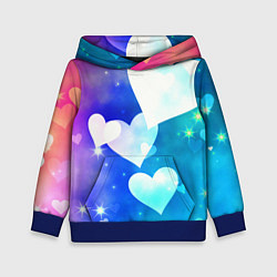 Толстовка-худи детская Dreamy Hearts Multicolor, цвет: 3D-синий