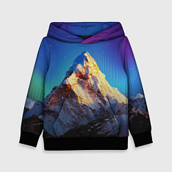 Толстовка-худи детская Космический эверест, цвет: 3D-черный