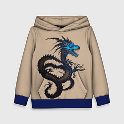Толстовка-худи детская Irezumi - японский дракон, цвет: 3D-синий