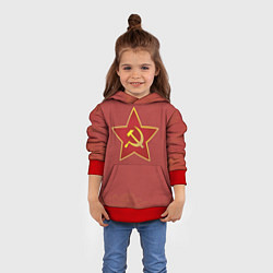 Толстовка-худи детская Советская звезда, цвет: 3D-красный — фото 2
