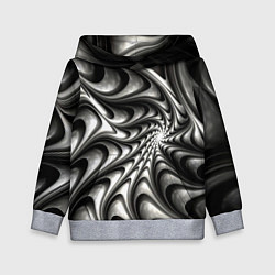 Толстовка-худи детская Abstract fractal grey, цвет: 3D-меланж