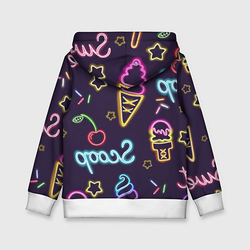 Детская толстовка Неоновые надписи sweet scoop / 3D-Белый – фото 2