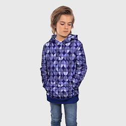Толстовка-худи детская Фиолетовая геометрия Ретро паттерн, цвет: 3D-синий — фото 2