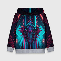 Толстовка-худи детская Кибернетический узор дракона, цвет: 3D-меланж