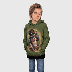 Толстовка-худи детская Король обезьян Сунь Укун, цвет: 3D-черный — фото 2