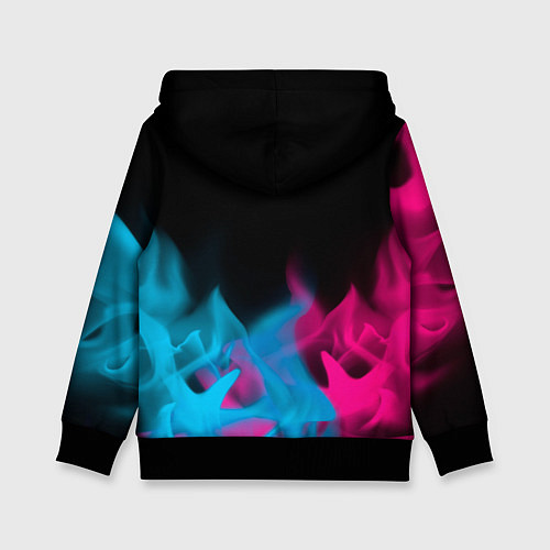 Детская толстовка Assassins Creed - neon gradient: символ сверху / 3D-Черный – фото 2