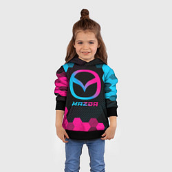 Толстовка-худи детская Mazda - neon gradient, цвет: 3D-черный — фото 2