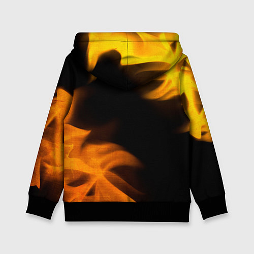 Детская толстовка Free Fire - gold gradient: надпись, символ / 3D-Черный – фото 2