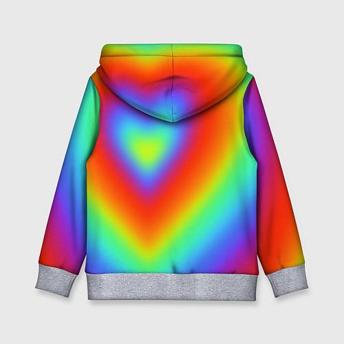 Детская толстовка Сердце - радужный градиент / 3D-Меланж – фото 2