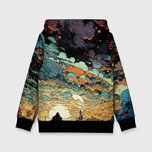 Детская толстовка Космическая путешественница / 3D-Черный – фото 2