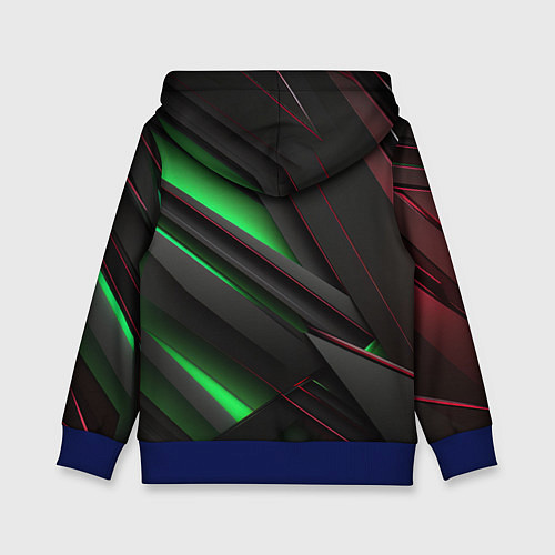 Детская толстовка Объемная текстура с зеленым свечением / 3D-Синий – фото 2