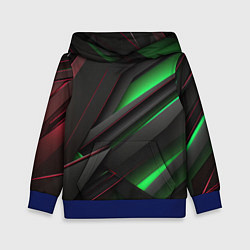 Толстовка-худи детская Объемная текстура с зеленым свечением, цвет: 3D-синий