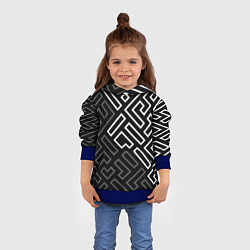 Толстовка-худи детская Черно белый лабиринт, цвет: 3D-синий — фото 2
