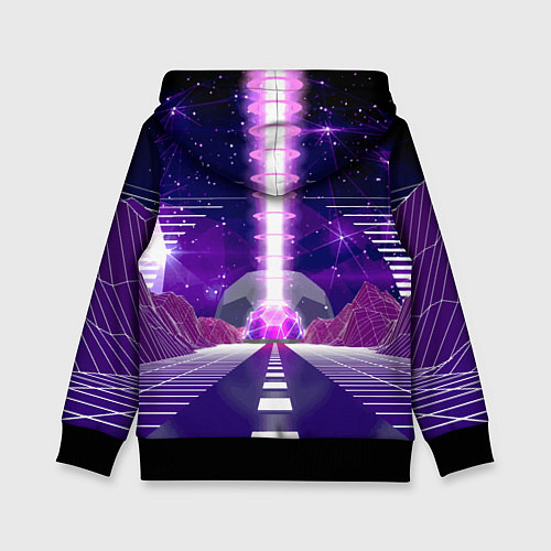 Детская толстовка Goddess with two Beerus - vaporwave / 3D-Черный – фото 2