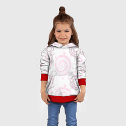 Толстовка-худи детская Тай дай пудровый, цвет: 3D-красный — фото 2