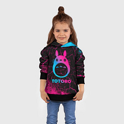 Толстовка-худи детская Totoro - neon gradient, цвет: 3D-черный — фото 2