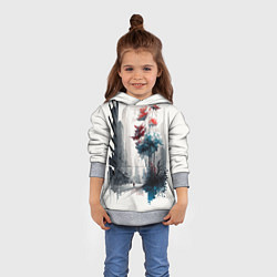 Толстовка-худи детская Московская улица и цветы - коллекция Бело-сине-кра, цвет: 3D-меланж — фото 2