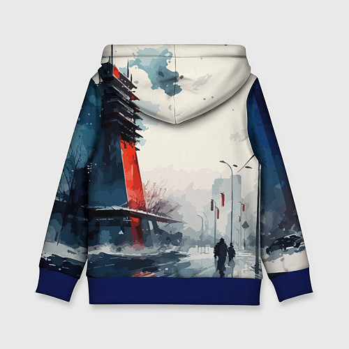 Детская толстовка Наш город - коллекция Бело-сине-красный - Хуф и Ся / 3D-Синий – фото 2