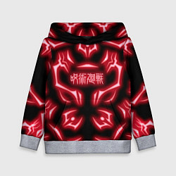 Толстовка-худи детская Магическая битва светящиеся Знаки Сукуны, цвет: 3D-меланж