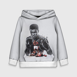 Толстовка-худи детская The greatest - Muhammad Ali, цвет: 3D-белый