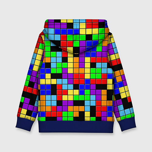 Детская толстовка Тетрис цветные блоки / 3D-Синий – фото 2