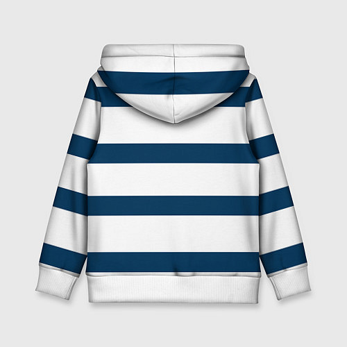 Детская толстовка Бело-синий полосатый узор / 3D-Белый – фото 2