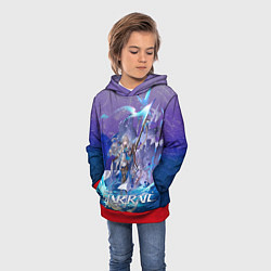 Толстовка-худи детская Броня Хонкай Стар Рейл, цвет: 3D-красный — фото 2