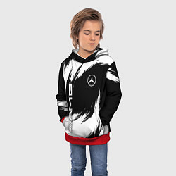 Толстовка-худи детская Mercedes benz - white color, цвет: 3D-красный — фото 2