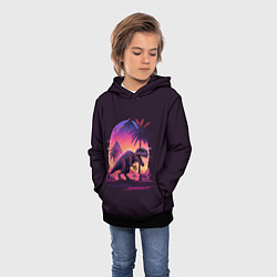 Толстовка-худи детская Retrowave Trex, цвет: 3D-черный — фото 2