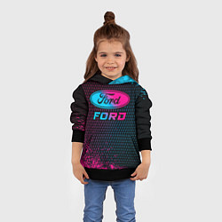 Толстовка-худи детская Ford - neon gradient, цвет: 3D-черный — фото 2