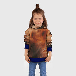 Толстовка-худи детская Оранжевый абстрактный дым, цвет: 3D-синий — фото 2
