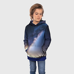 Толстовка-худи детская Звёздное небо и горы, цвет: 3D-синий — фото 2