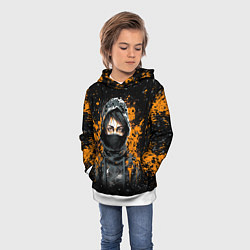 Толстовка-худи детская Девушка в капюшоне - anime style, цвет: 3D-белый — фото 2