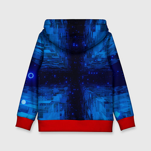 Детская толстовка Тёмно-синие множества фигур / 3D-Красный – фото 2