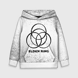 Толстовка-худи детская Elden Ring с потертостями на светлом фоне, цвет: 3D-белый