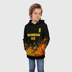 Толстовка-худи детская Rainbow Six - gold gradient: символ сверху, цвет: 3D-черный — фото 2