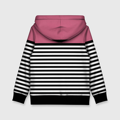 Детская толстовка Розовые акварельные маки на полосатом фоне / 3D-Черный – фото 2