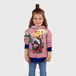 Толстовка-худи детская Капибара - Бусидо - кодекс самурая, цвет: 3D-синий — фото 2