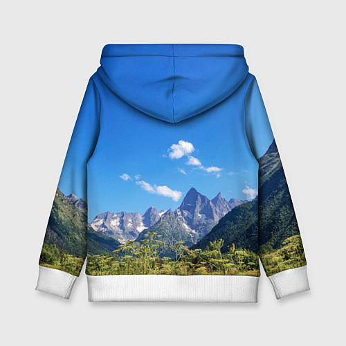 Детская толстовка Название гор России / 3D-Белый – фото 2