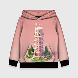 Толстовка-худи детская Pisa Isometric, цвет: 3D-черный