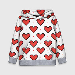 Толстовка-худи детская Pixel heart, цвет: 3D-меланж